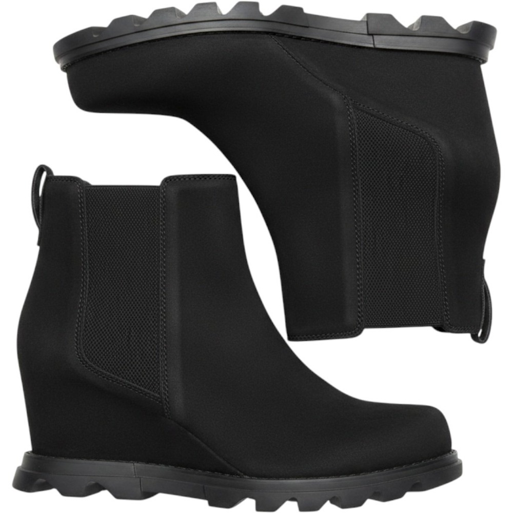 Sorel Joan of Arctic Wedge III Chelsea Boots Black Leather‎ Womens 11 Gorpcore